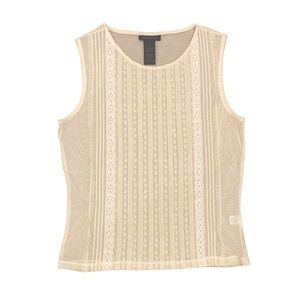 Sheer embroidered sleeveless top
